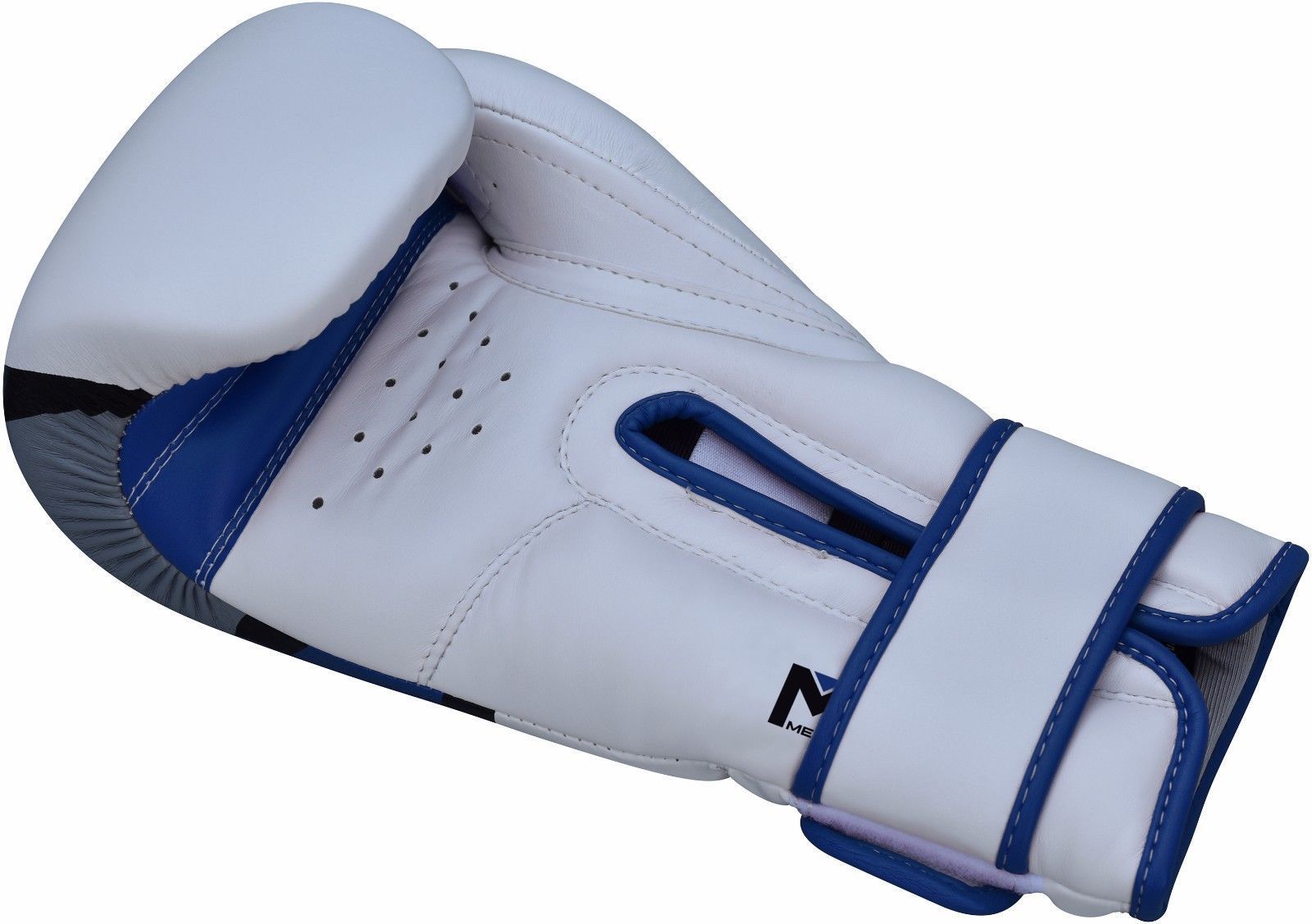 RDX F7 Boxing Gloves 16oz White and Blue Buds Fitness
