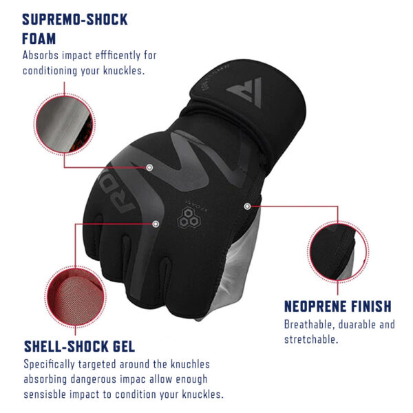 Key features behind the RDX Multi Training gym gloves.