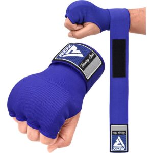 Blue Hand Wraps, and Wrist support.