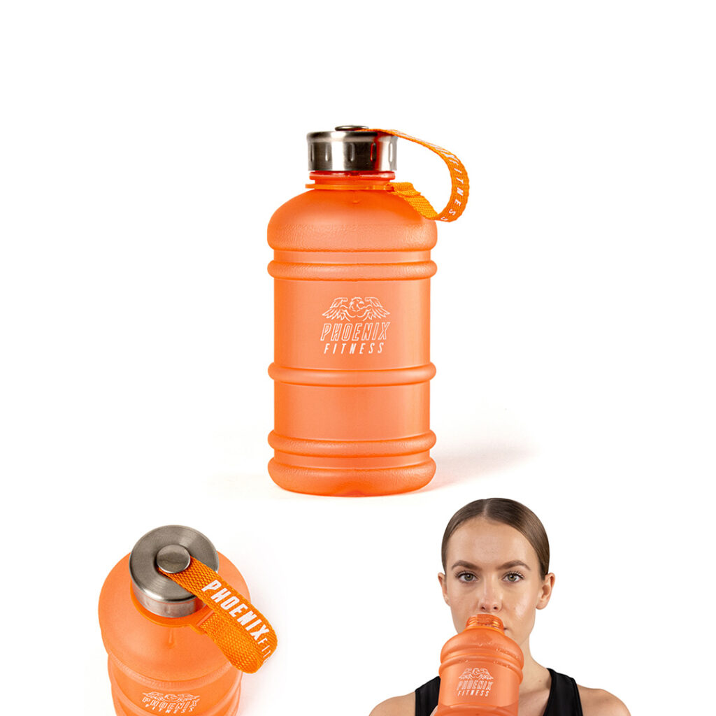 1 litre Orange Bottle shown on three different angles