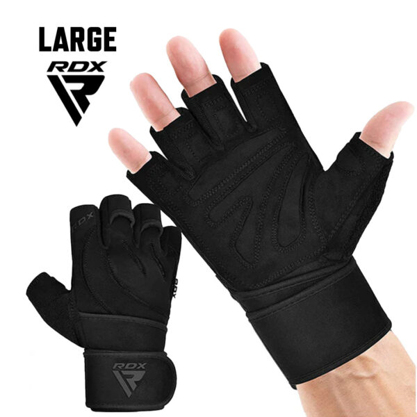 RDX Large Black Weightlifting Gloves