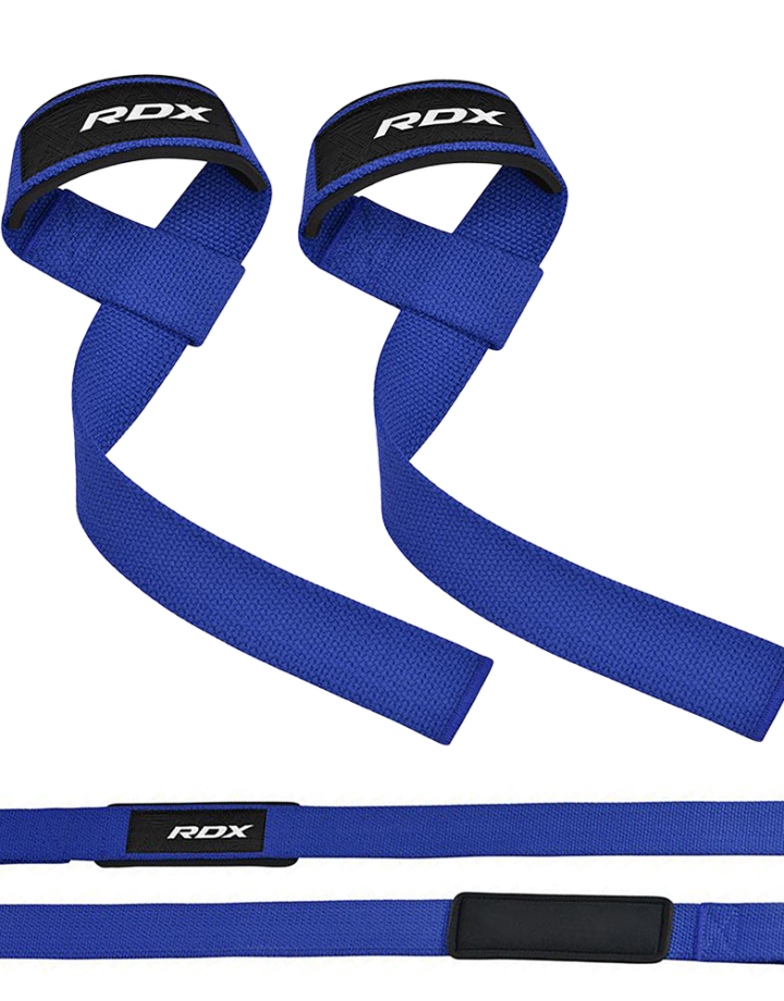 RDX Blue weight lifting straps, with neoprene wrist pad