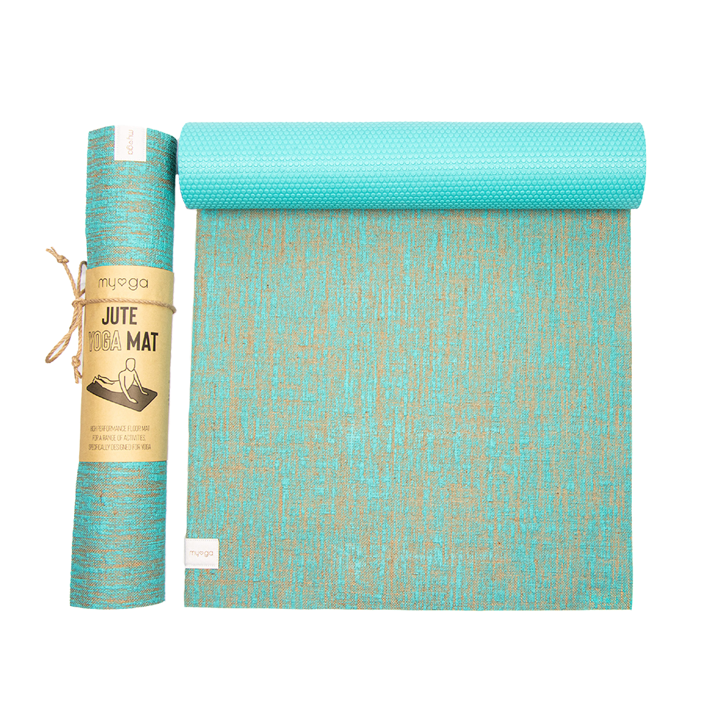 Myga, Yoga Jute Mat - Aqua - Buds Fitness