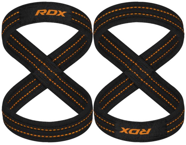 RDX Orange Figure 8 Weightlifting Straps