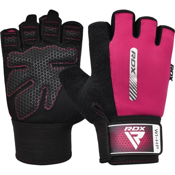 Pink weight lifting gloves