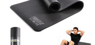 Phoenix Fitness black NBR exercise mat with extra thick, anti-slip and surface protection features