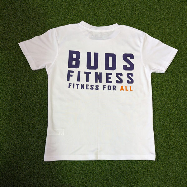 Buds Fitness - Junior Crew neck T shirt - White, Age 7-8