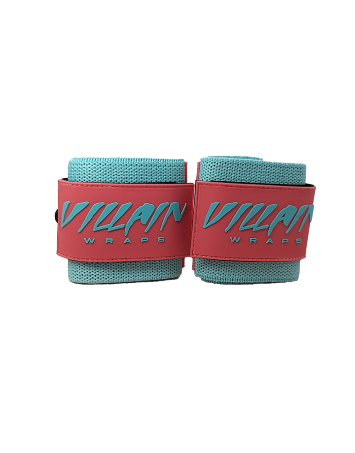 Tuff Wraps. Pink and Teal 16 inch wrist support