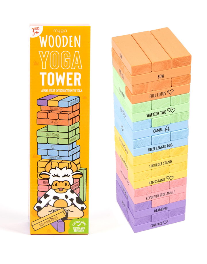 Exceptionally fun, jenga style tumbling tower by Myga Yoga