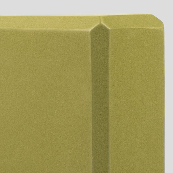Close up of the high density EVA Foam Green yoga block