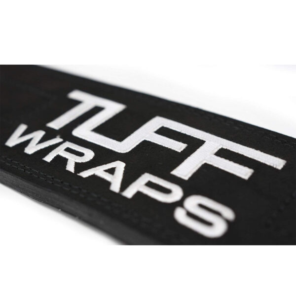 Embroidered TUFF WRAPS Logo on the rear of the belt