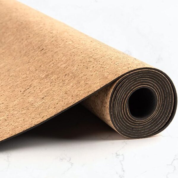 Cork Eco-Friendly Yoga Mat showing the 2mm thickness