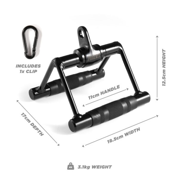 Dimensions of the Phoenix Fitness Narrow Low Row Attachment