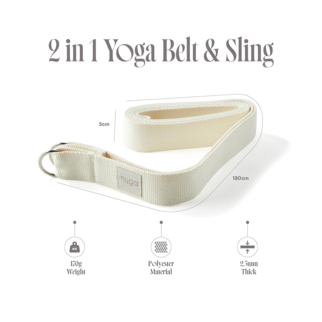 Dimensions of the Cream Yoga Strap
