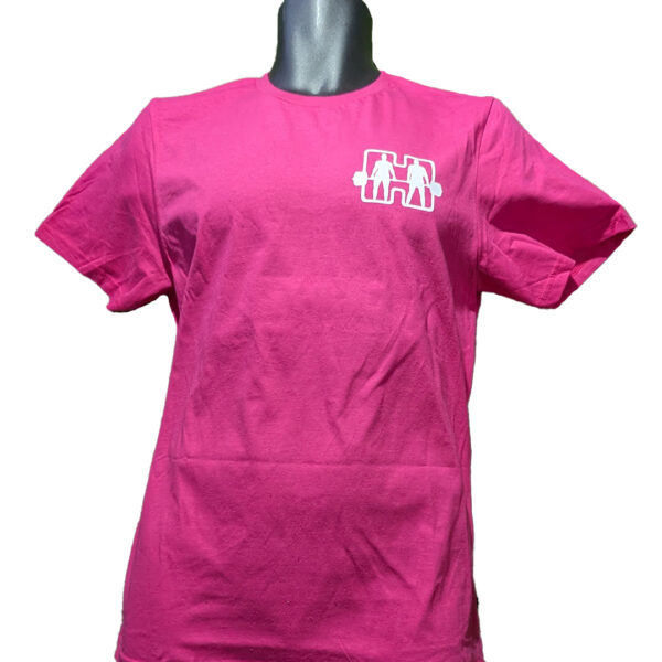 Pink together we lift mental health t shirt front
