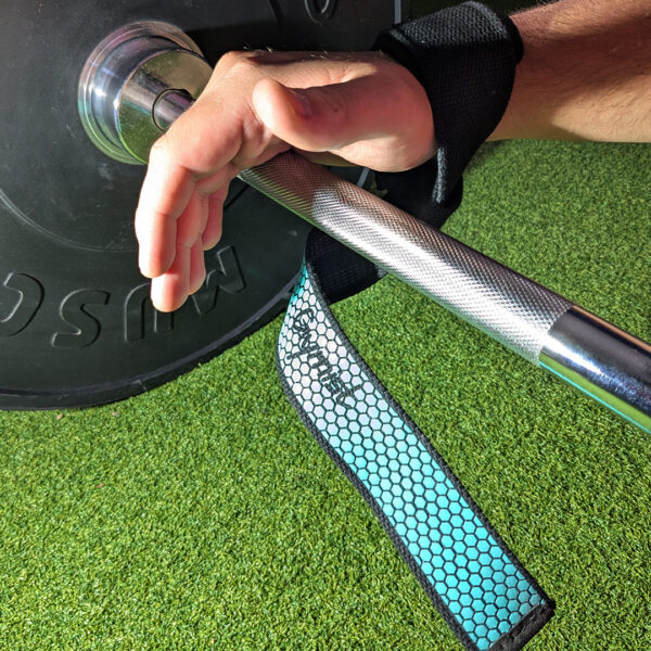 Approaching the barbell with gymist deadlift straps