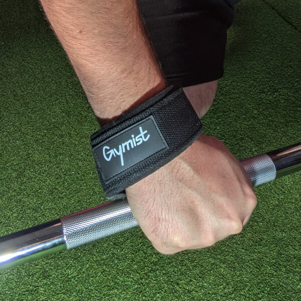 Taking a knee ready to deadlift in Gymist Deadlift Straps