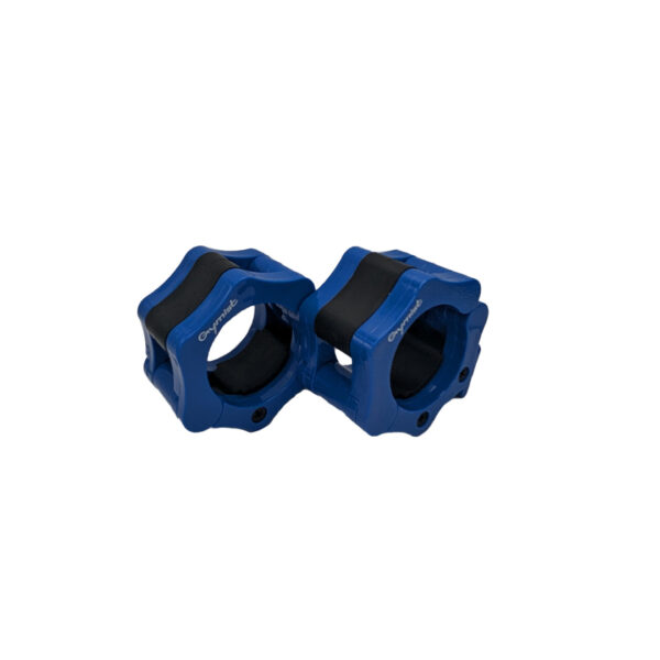 Blue Gymist quick-release Olympic barbell collars designed everyday training