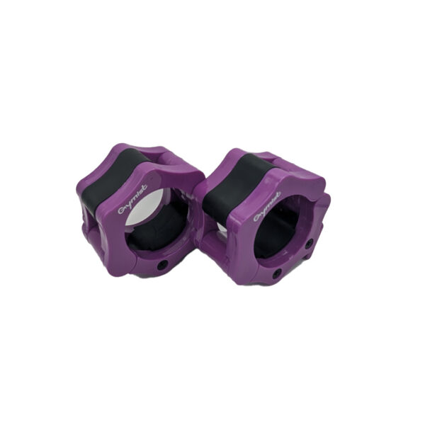 Purple Gymist quick-release barbell collars designed for Olympic barbells and everyday training