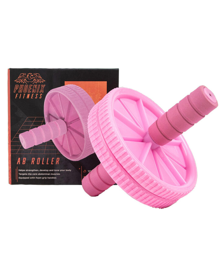 Pink Dual Wheel Ab Roller by Phoenix Fitness