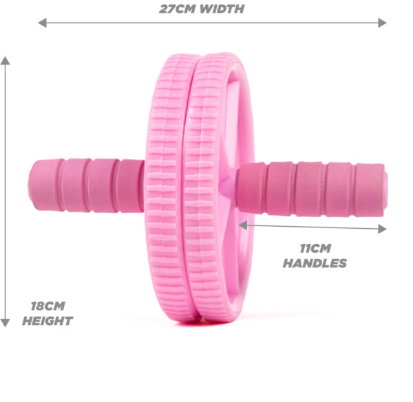 Dimensions of the Pink dual wheel ab roller