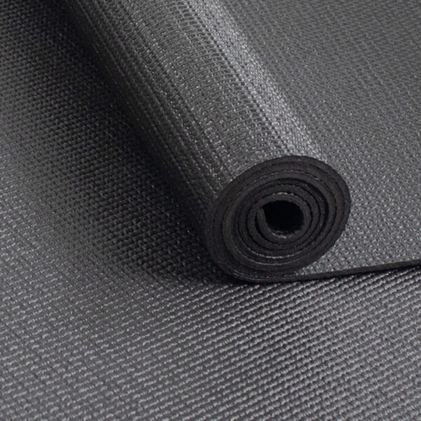 close up of the black yoga mat