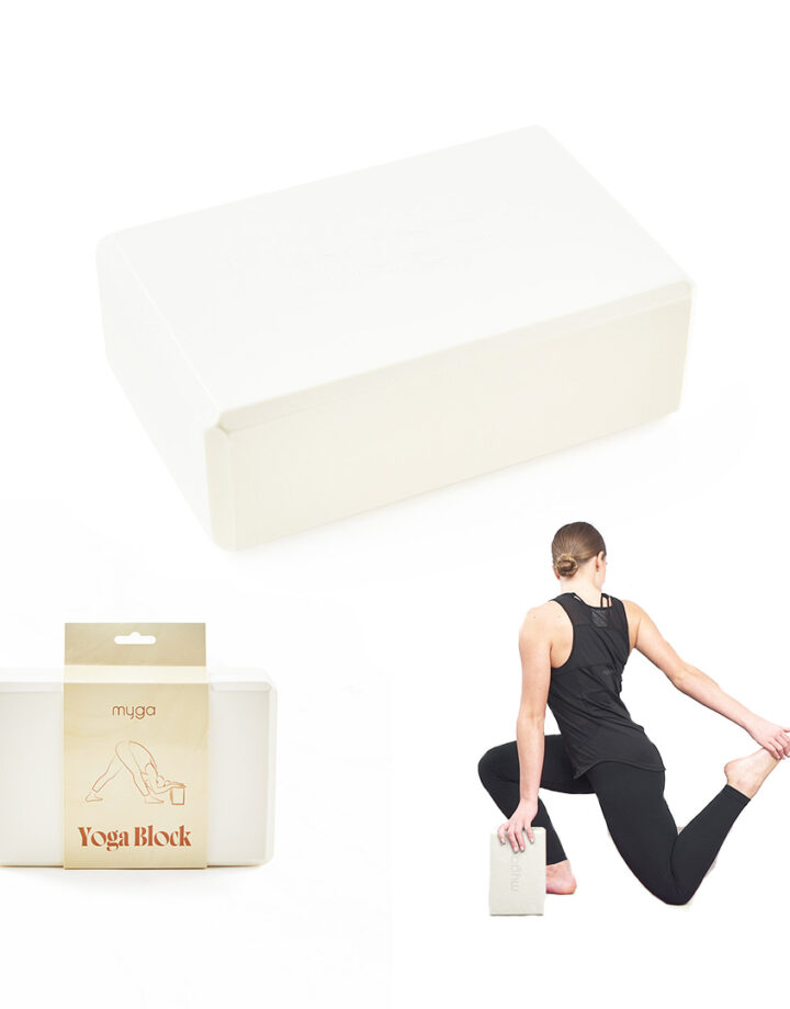 Cream yoga block for beginners flexibility training