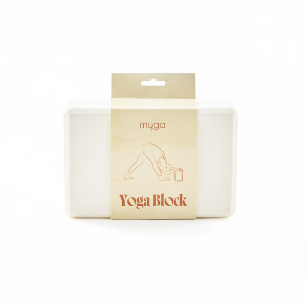 Cream yoga block angled view lightweight yoga prop