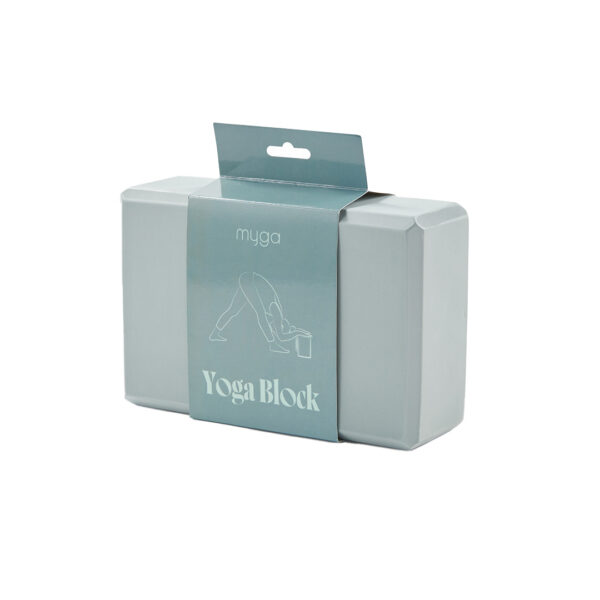 Teal yoga block side angle showing lightweight design