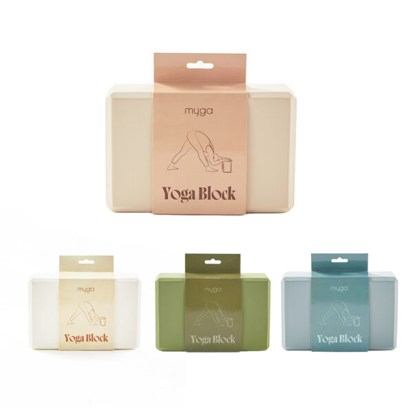 Lightweight Yoga mats. Sand as the large Yoga Block. Then Left is Cream Yoga Block. Moss Green Central Yoga Block. Teal Green on the Right