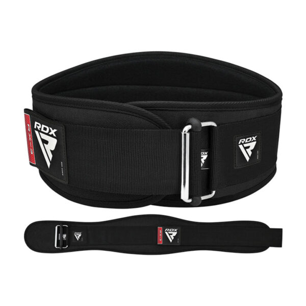 Black RDX X3 Weightlifting belt with velcro fastening