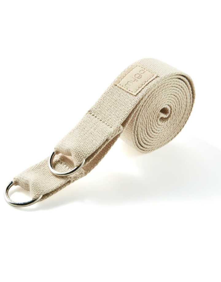 2 in 1 Yoga Mat Carry, and Yoga Flexibility Strap in Sand