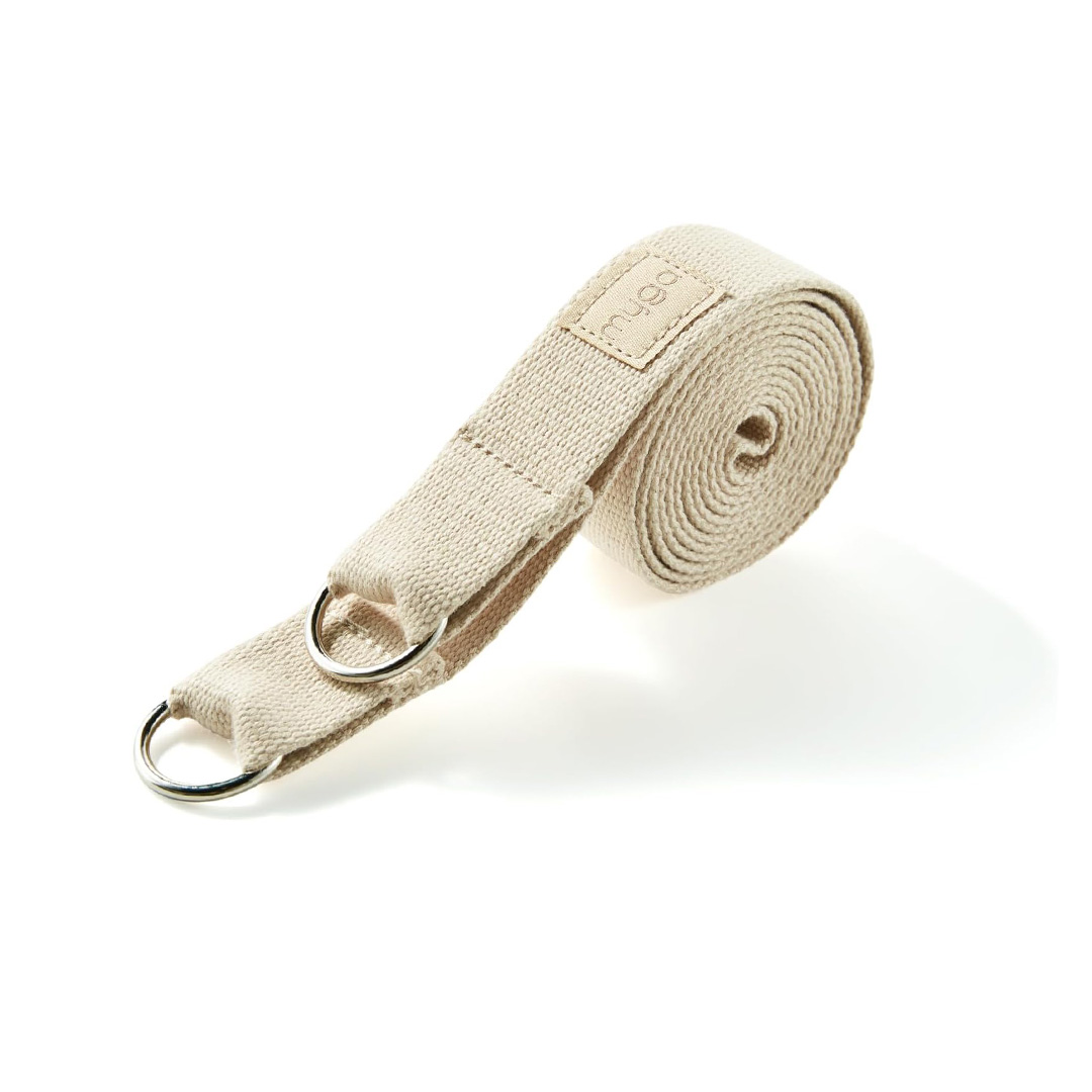 2 in 1 Yoga Mat Carry, and Yoga Flexibility Strap in Sand