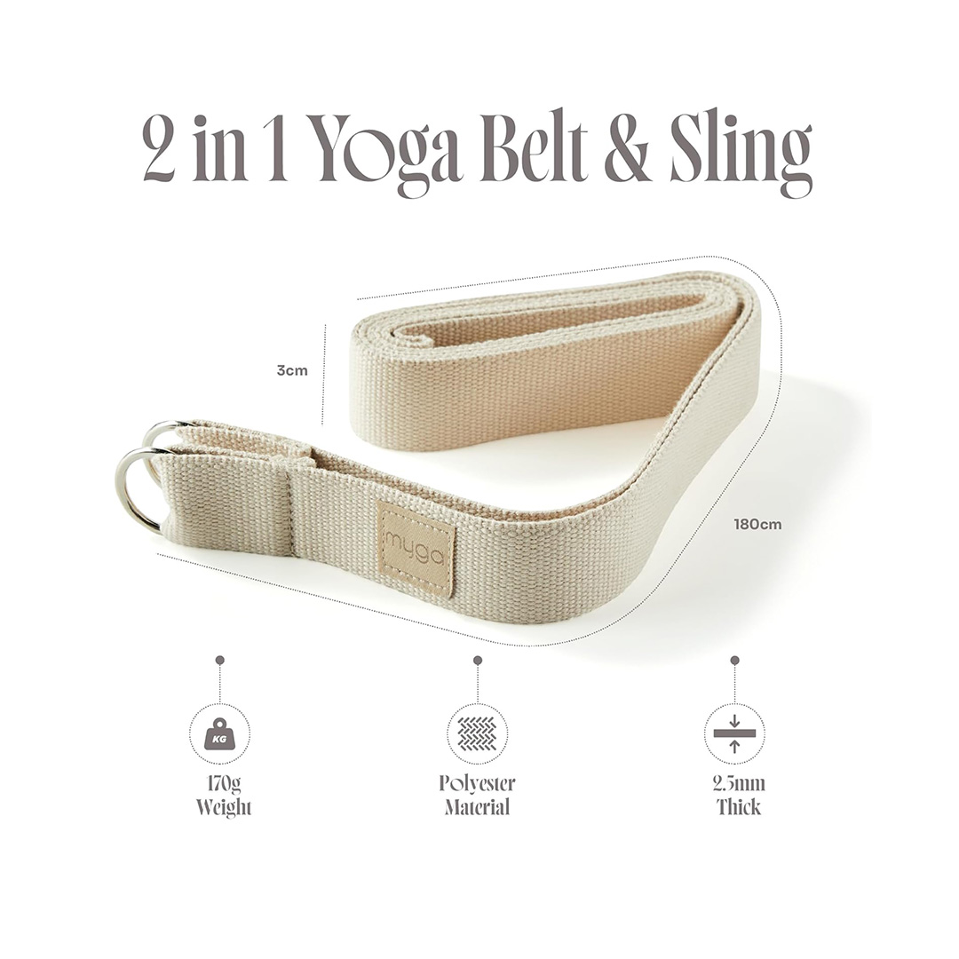 Dimensions of the sand colour yoga strap
