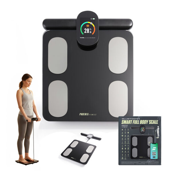 Smart body composition scales with full body measuring handle and colour display