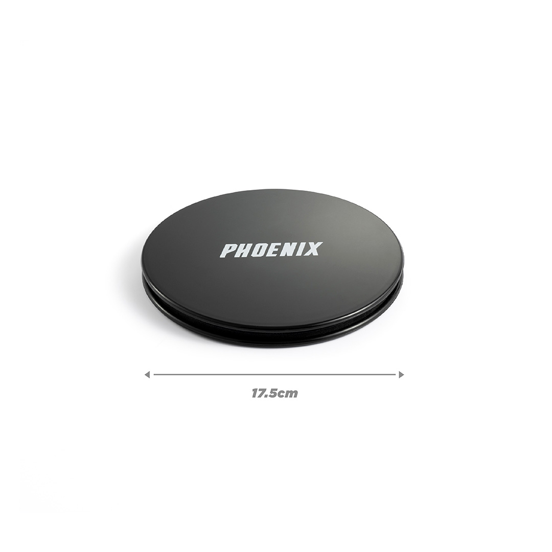 Phoenix Fitness core slider discs measuring 17.5cm diameter