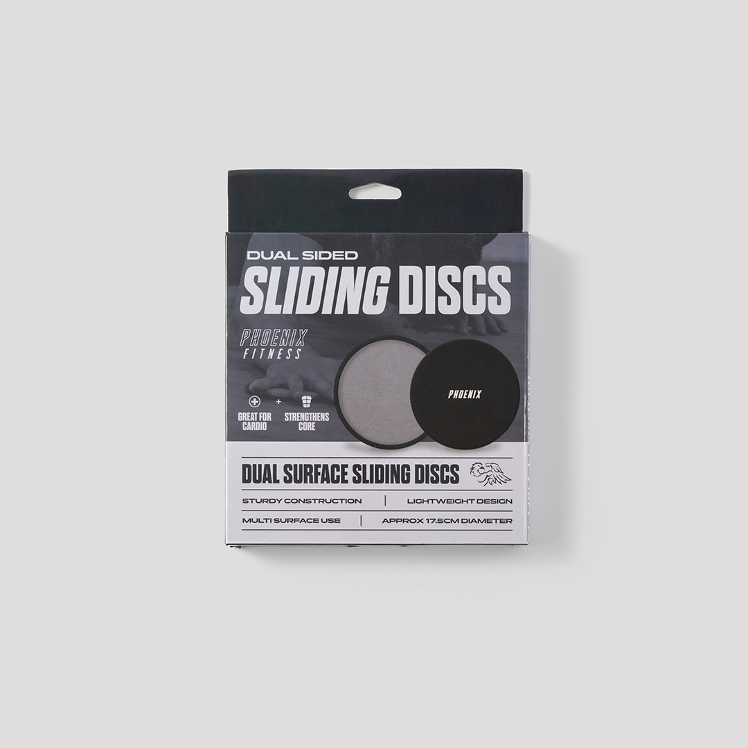 Phoenix Fitness black core sliders dual sided sliding discs packaging